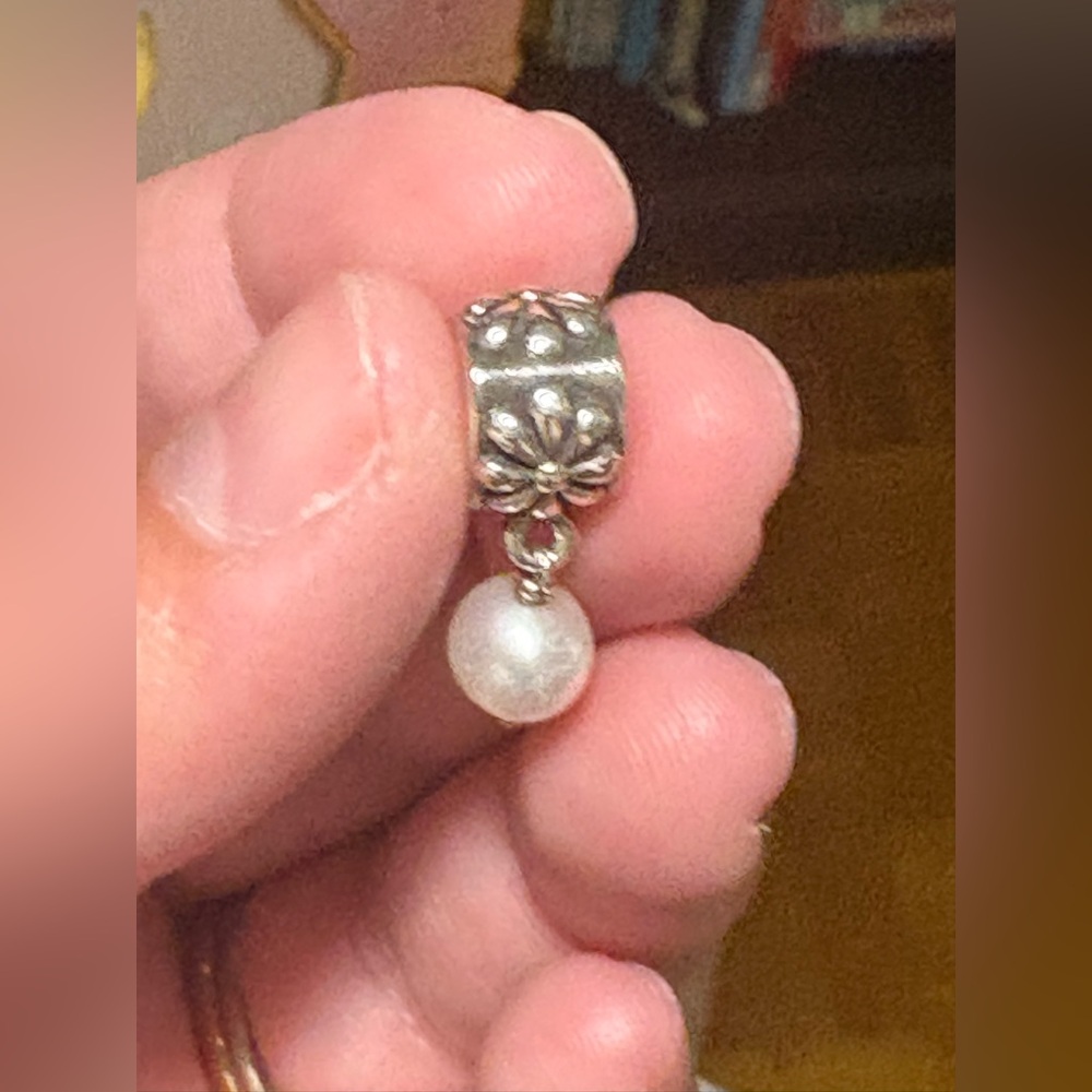 Retired pandora pearl dangle charm